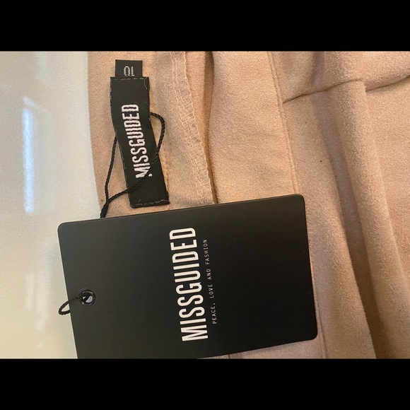 LIGHT PINK/NUDE MIDI SUEDE SKIRT - Picture 3 of 4